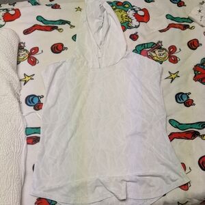 White Hooded Sleeveless Top